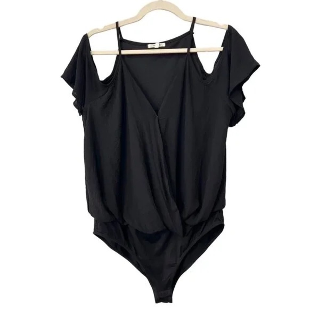 NWT - Maurices Black Cold Shoulder Bodysuit, Size XL